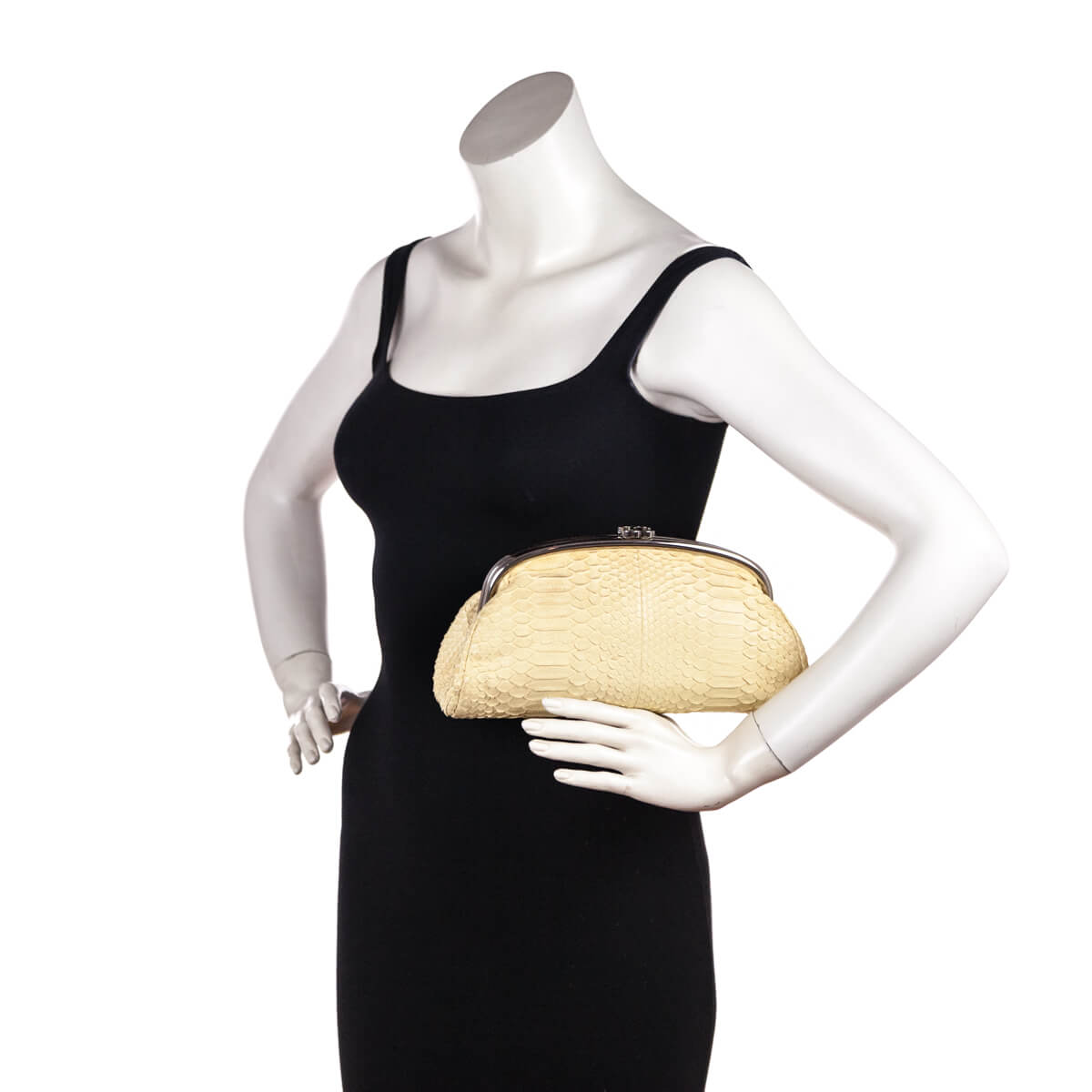 Chanel Natural Python Vintage Timeless Clutch