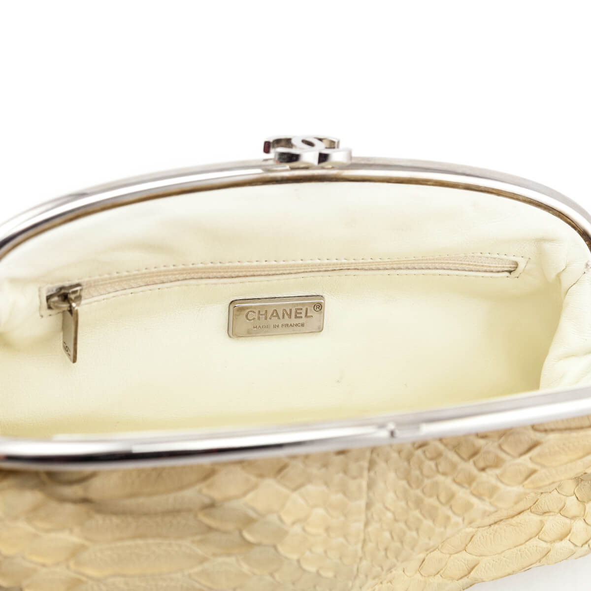 Chanel Natural Python Vintage Timeless Clutch