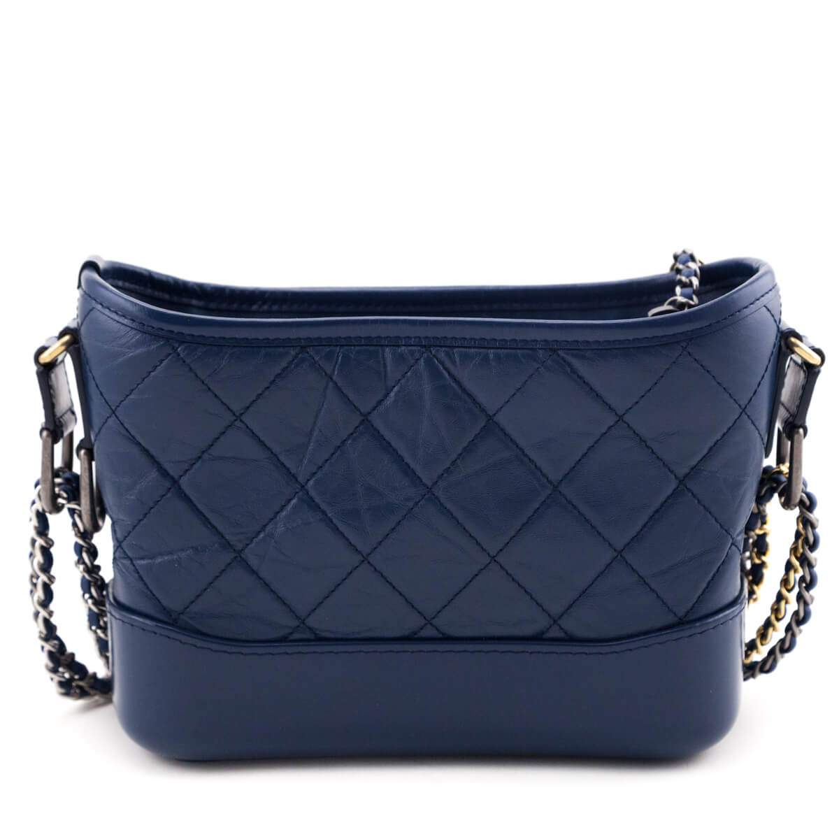 Chanel Navy Aged Calfskin Quilted Small Gabrielle Hobo
