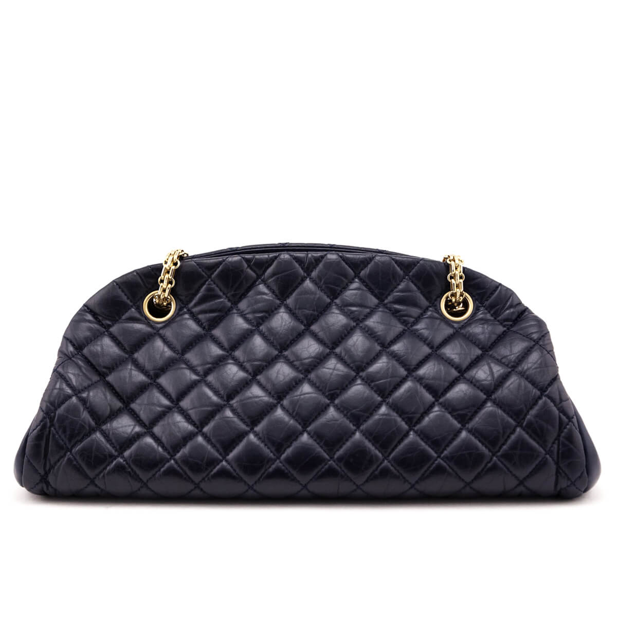 Chanel Navy Quilted Aged Calfskin Mademoiselle Bowler Bag