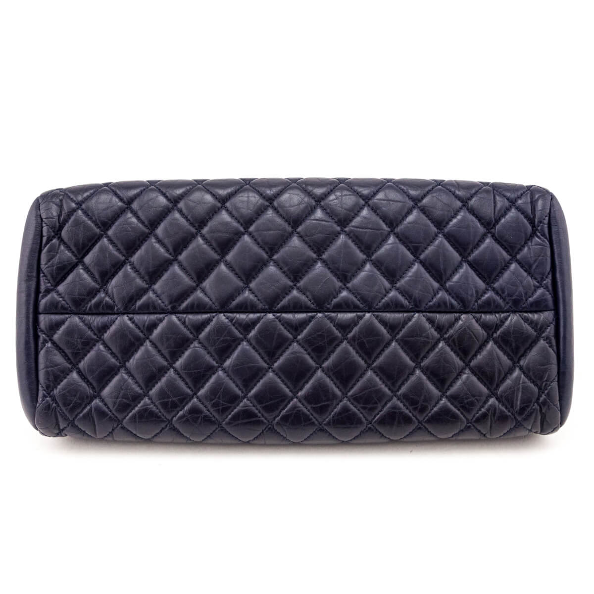 Chanel Navy Quilted Aged Calfskin Mademoiselle Bowler Bag