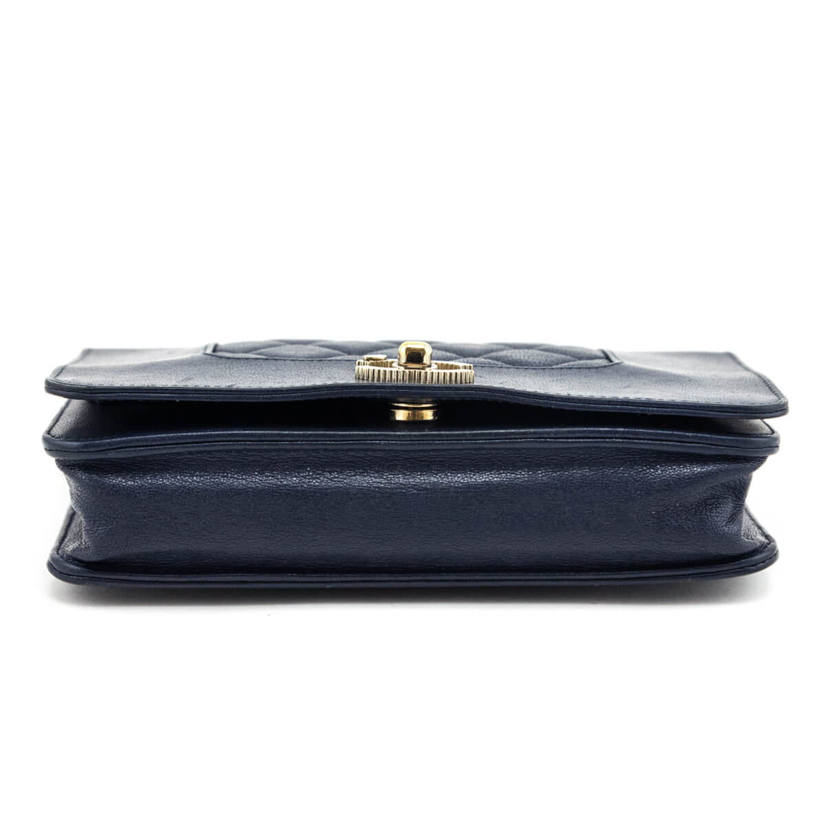 Chanel Navy Sheepskin Mademoiselle Wallet on Chain Bag