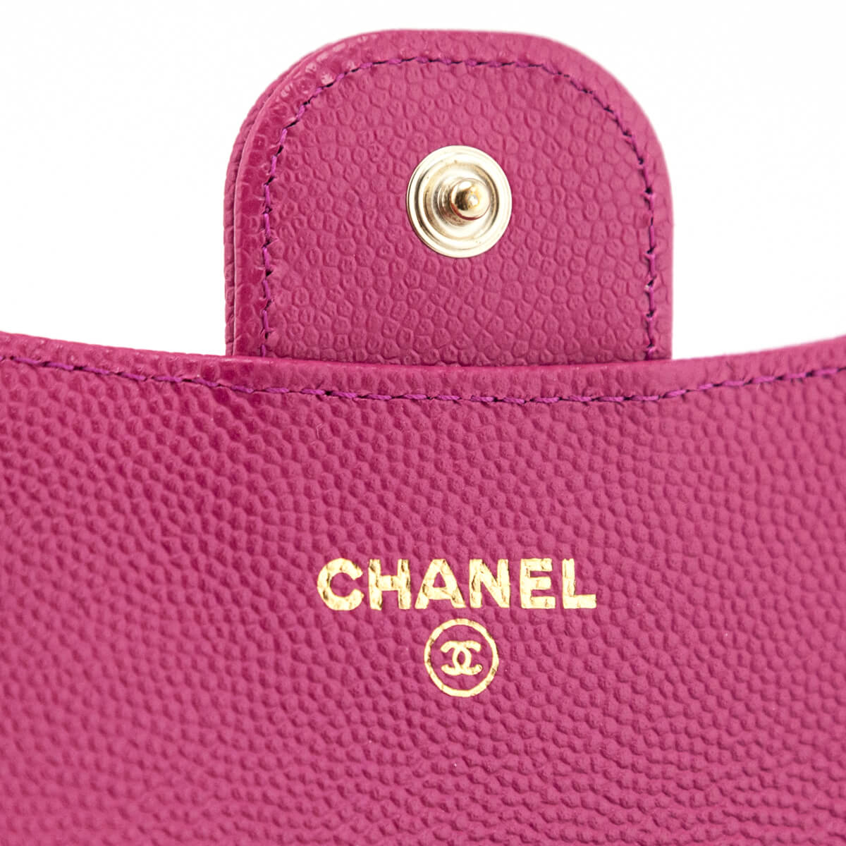 Chanel Pink Quilted Caviar Flap Card Holder