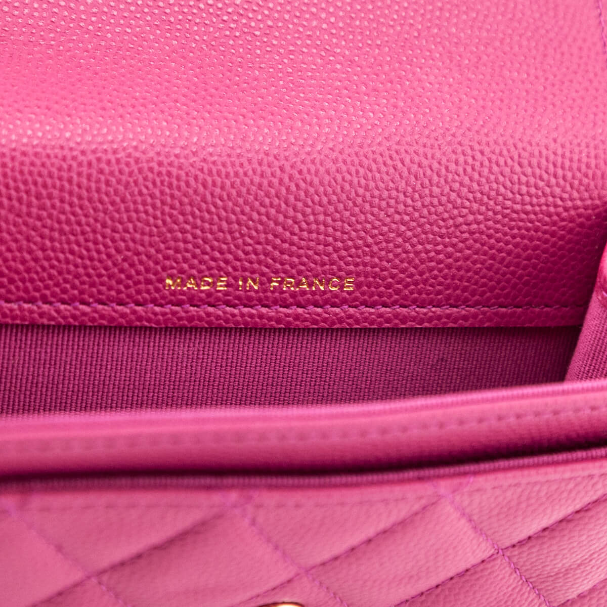 Chanel Pink Quilted Caviar Flap Card Holder