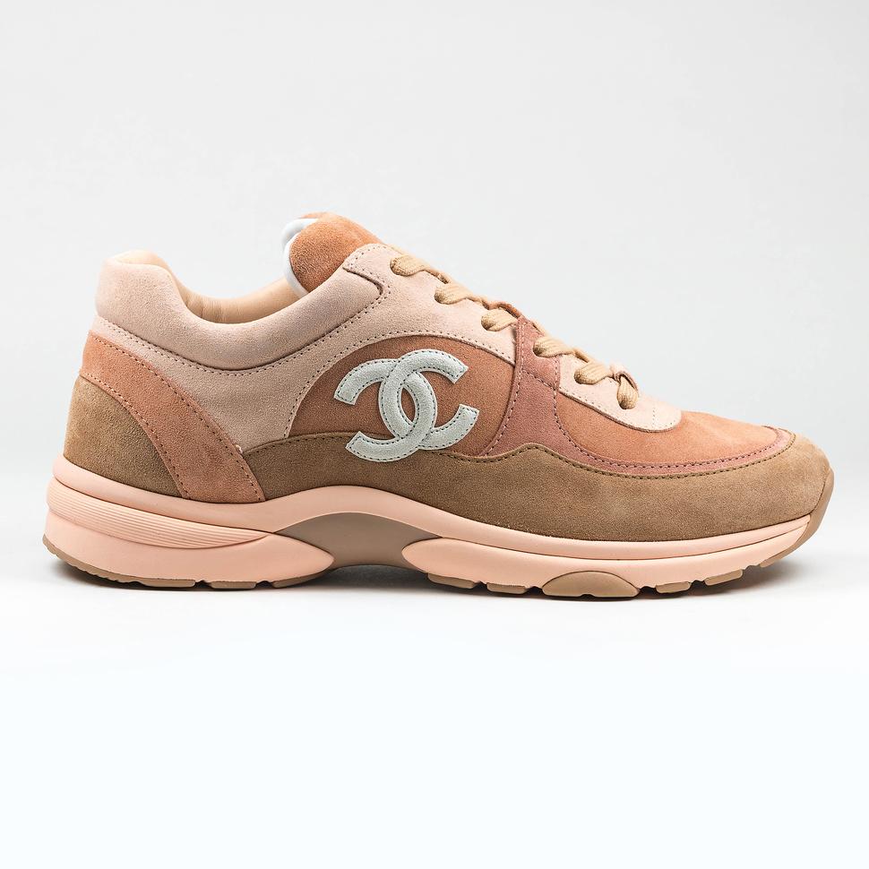 Chanel Pink Suede Sneakers
