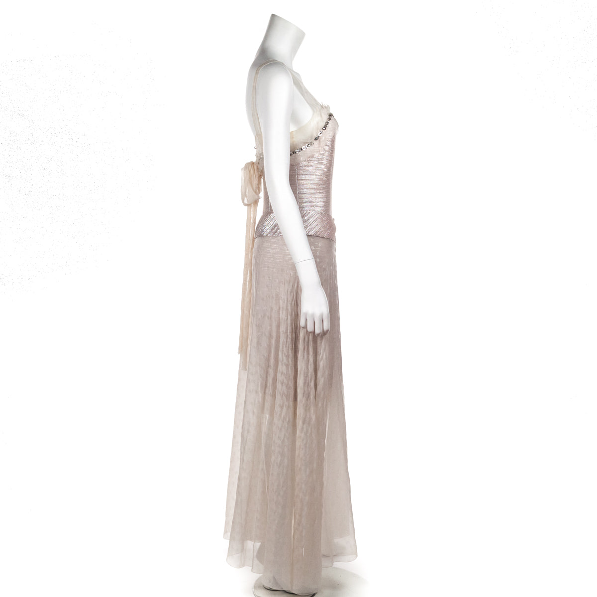 Chanel Pink Tweed and Chiffon Dress Size M | FR 40