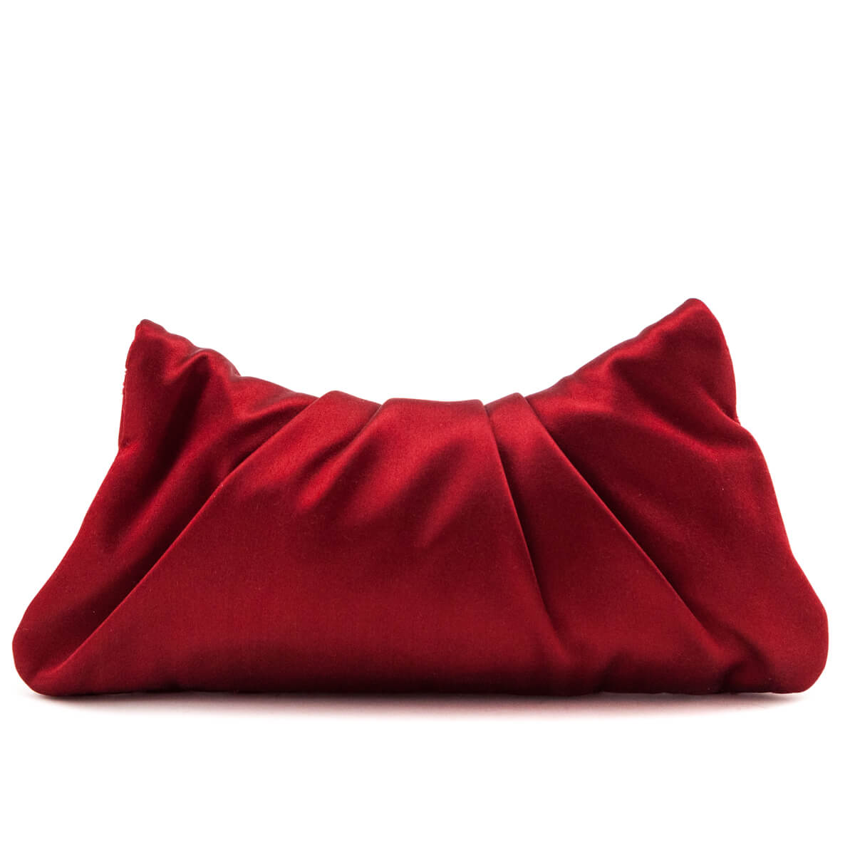 Chanel Red Quilted Satin Half Moon Clutch