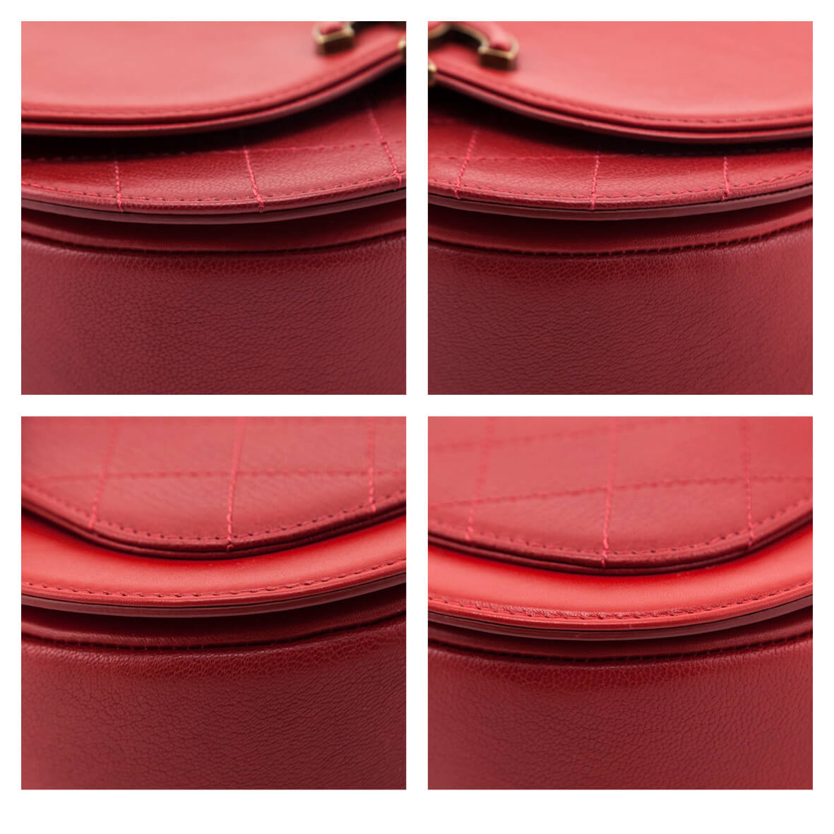 Chanel Red Shiny Calfskin & Quilted Goatskin Small Coco Curve Messenger Flap Bag