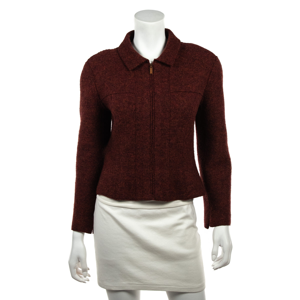 Chanel Rust Tweed Zip Vintage Jacket Size M | FR 40