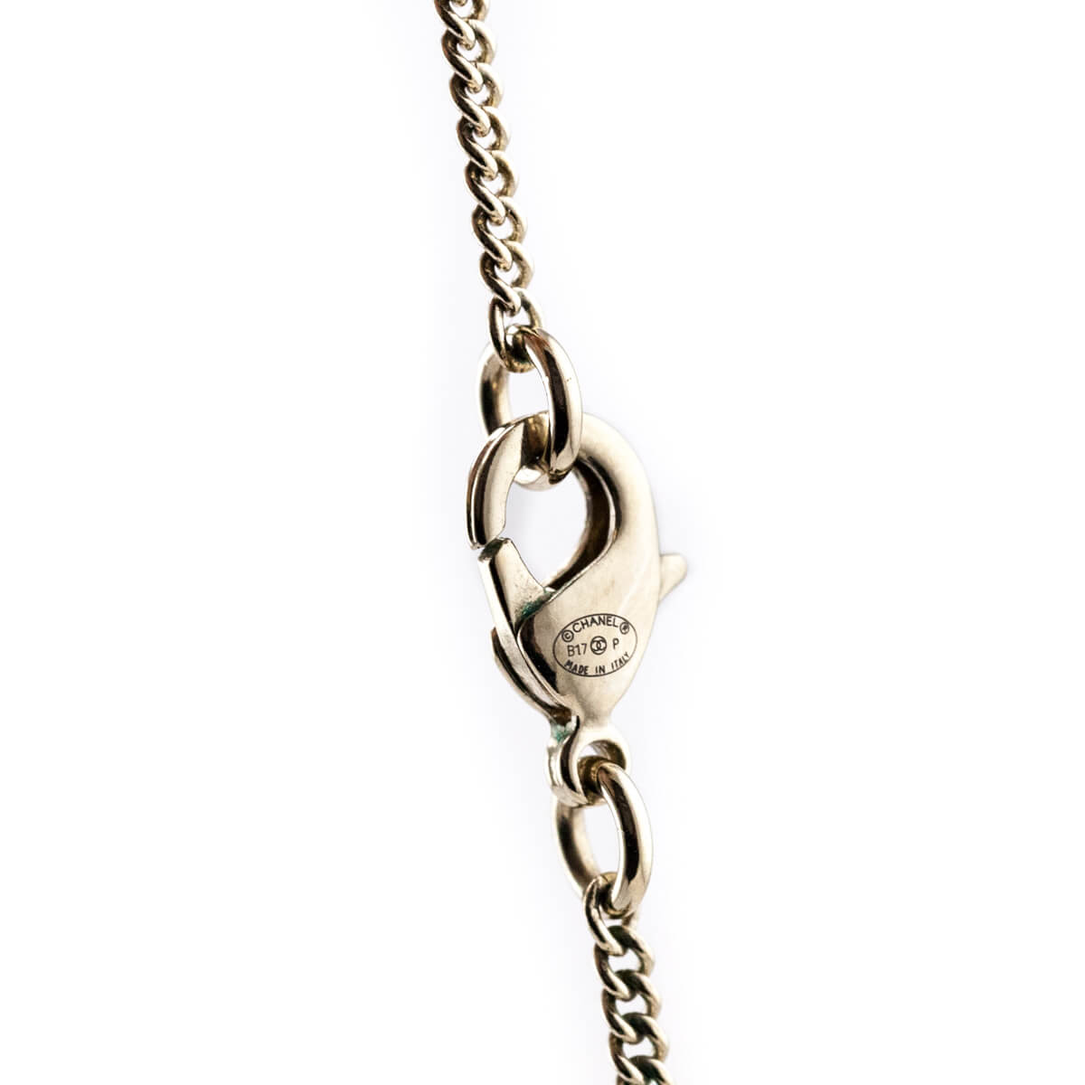 Chanel Gold-Tone Faux Pearl & CC Pendant Necklace