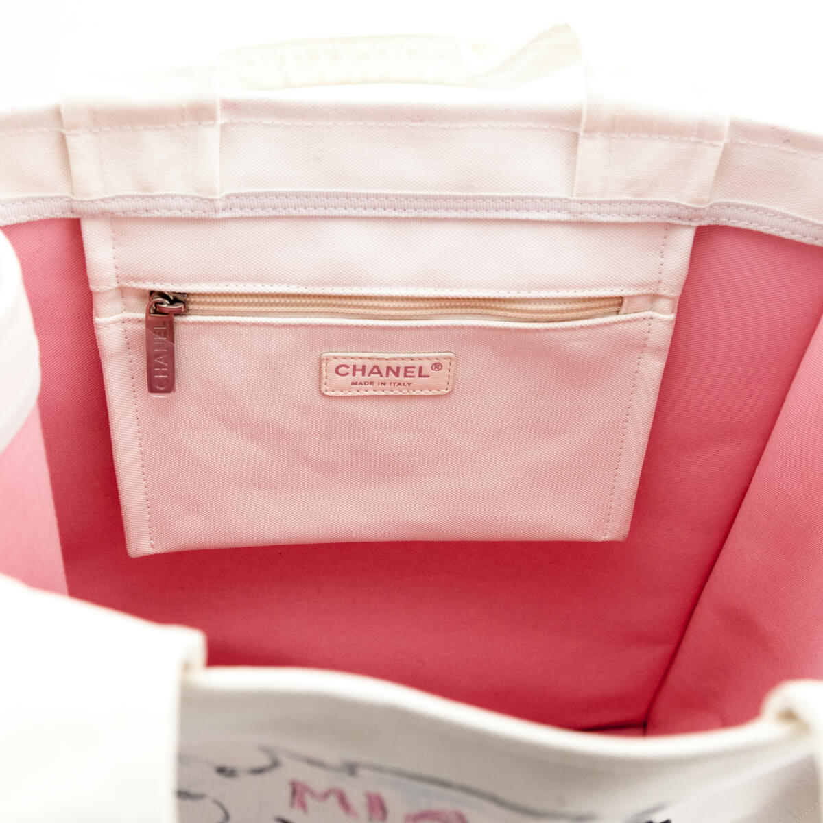 Chanel White Canvas Chanel Cruise Miami Tote