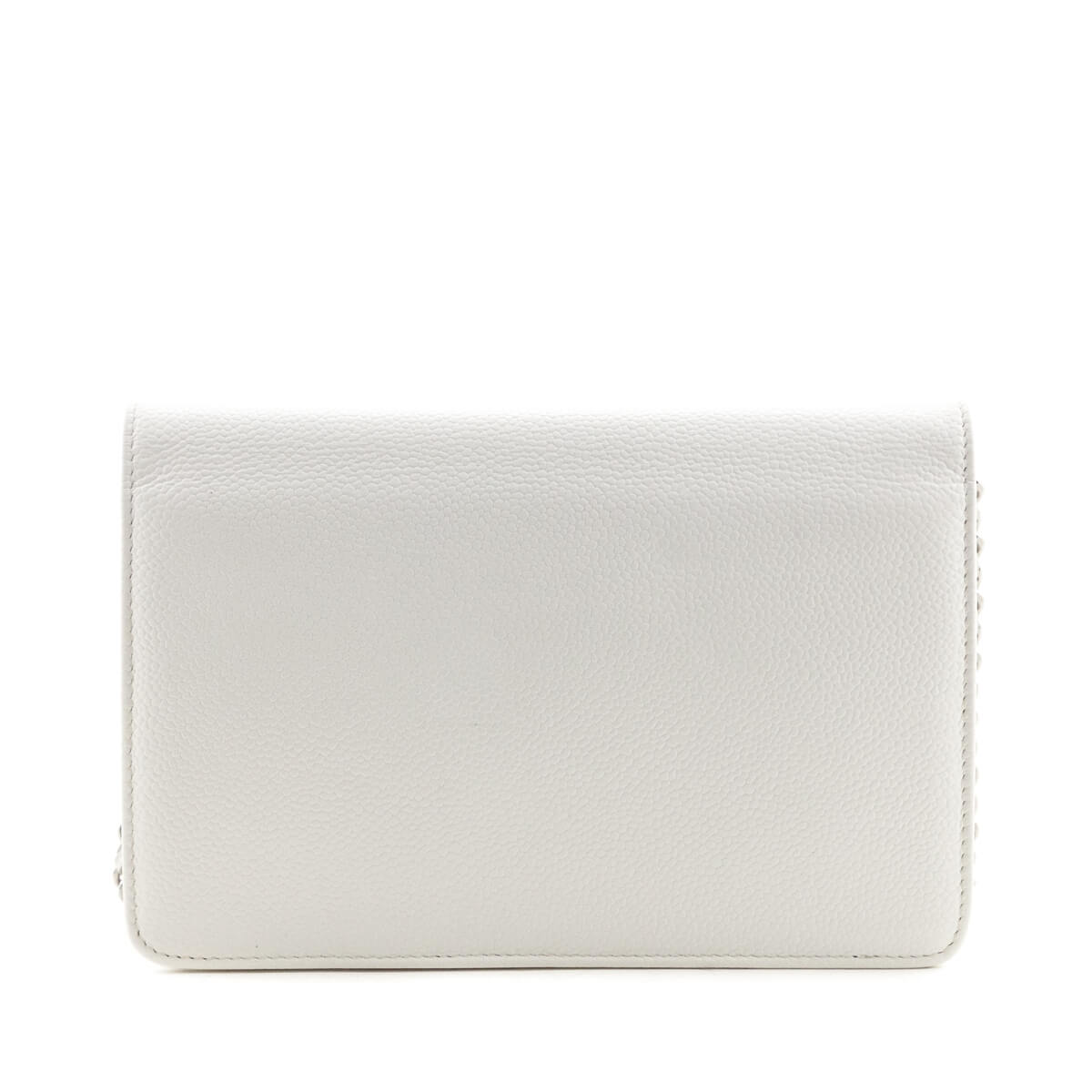 Chanel White Caviar Timeless CC Wallet On Chain