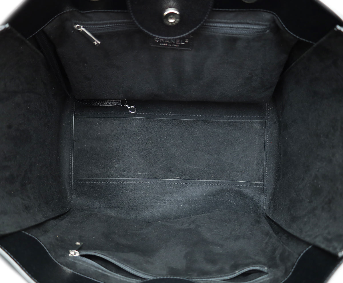 Chanel Black CC Deauville Studded Medium Bag