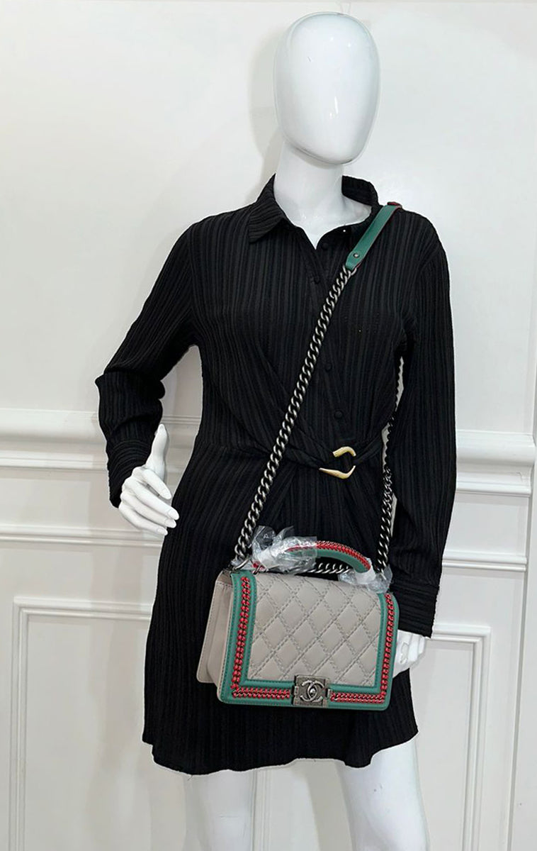 Chanel Multicolor Paris-Salzburg Top Handle Medium Boy Bag