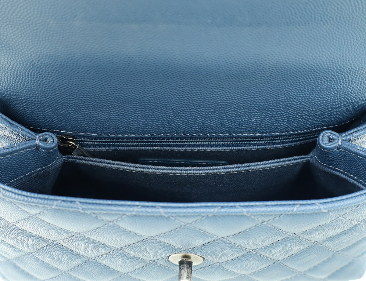 Chanel Blue CC Coco Handle Mini Bag
