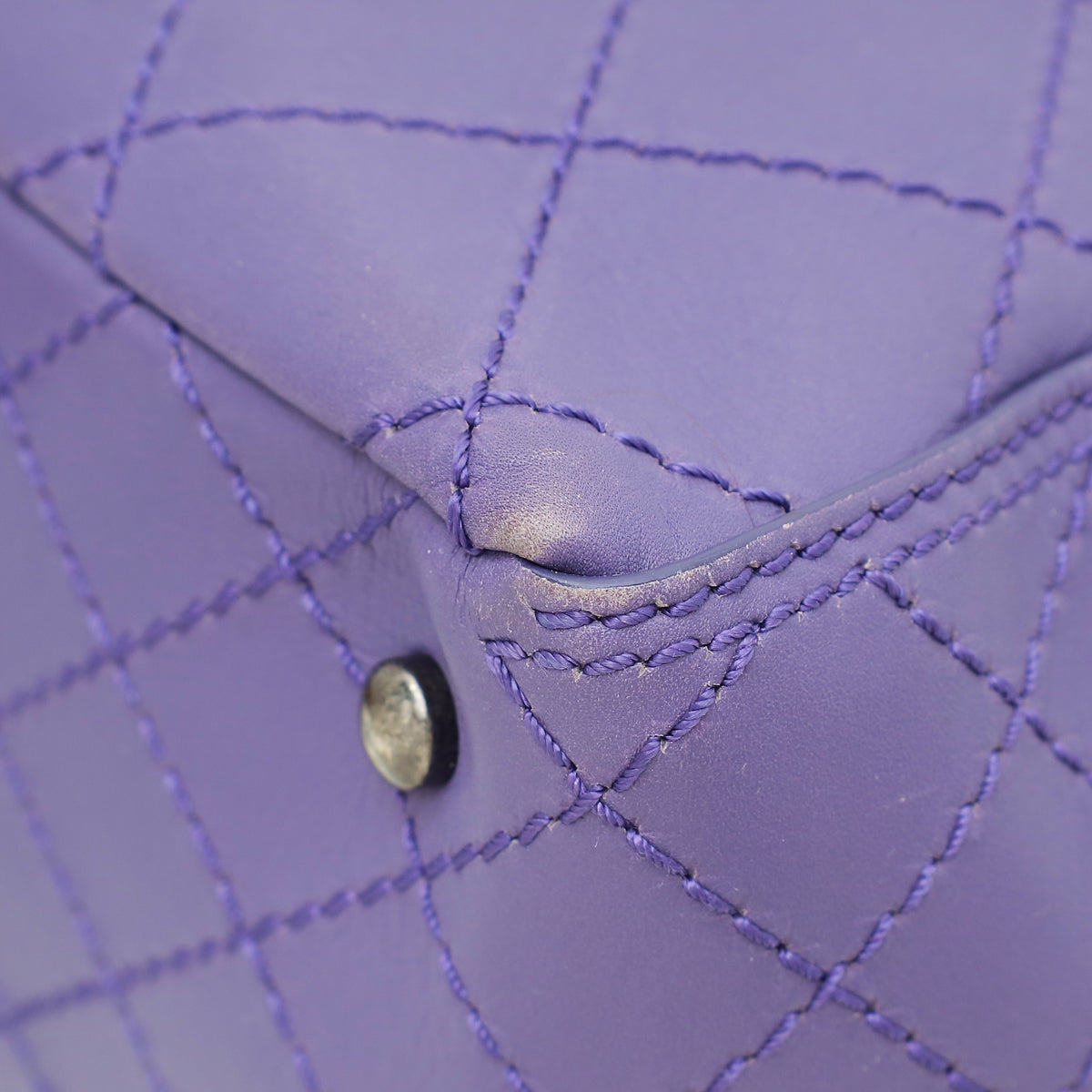 Chanel Purple CC Pocket Tote Quilted Medium Bag