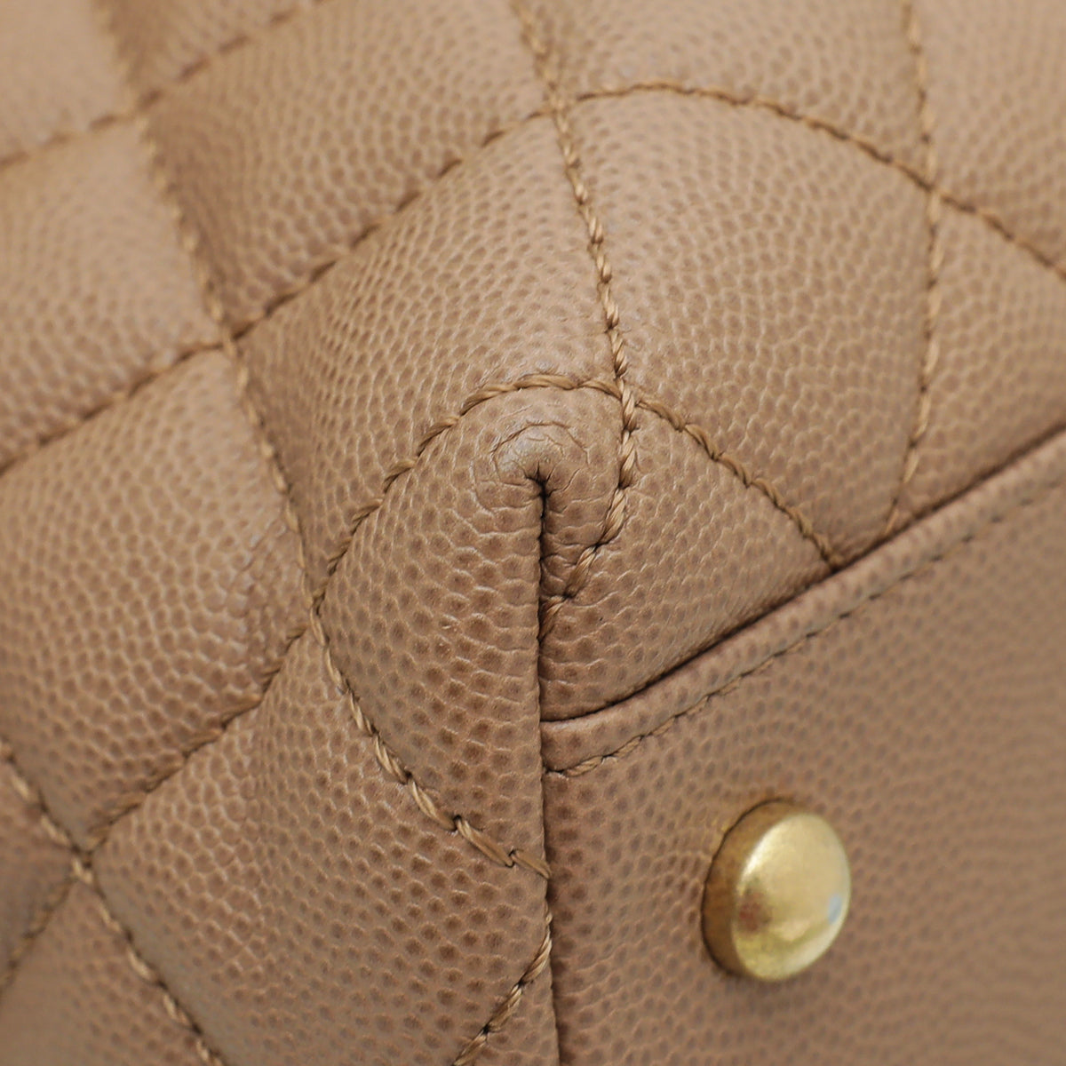 Chanel Light Brown Coco Handle Lizard Medium Bag