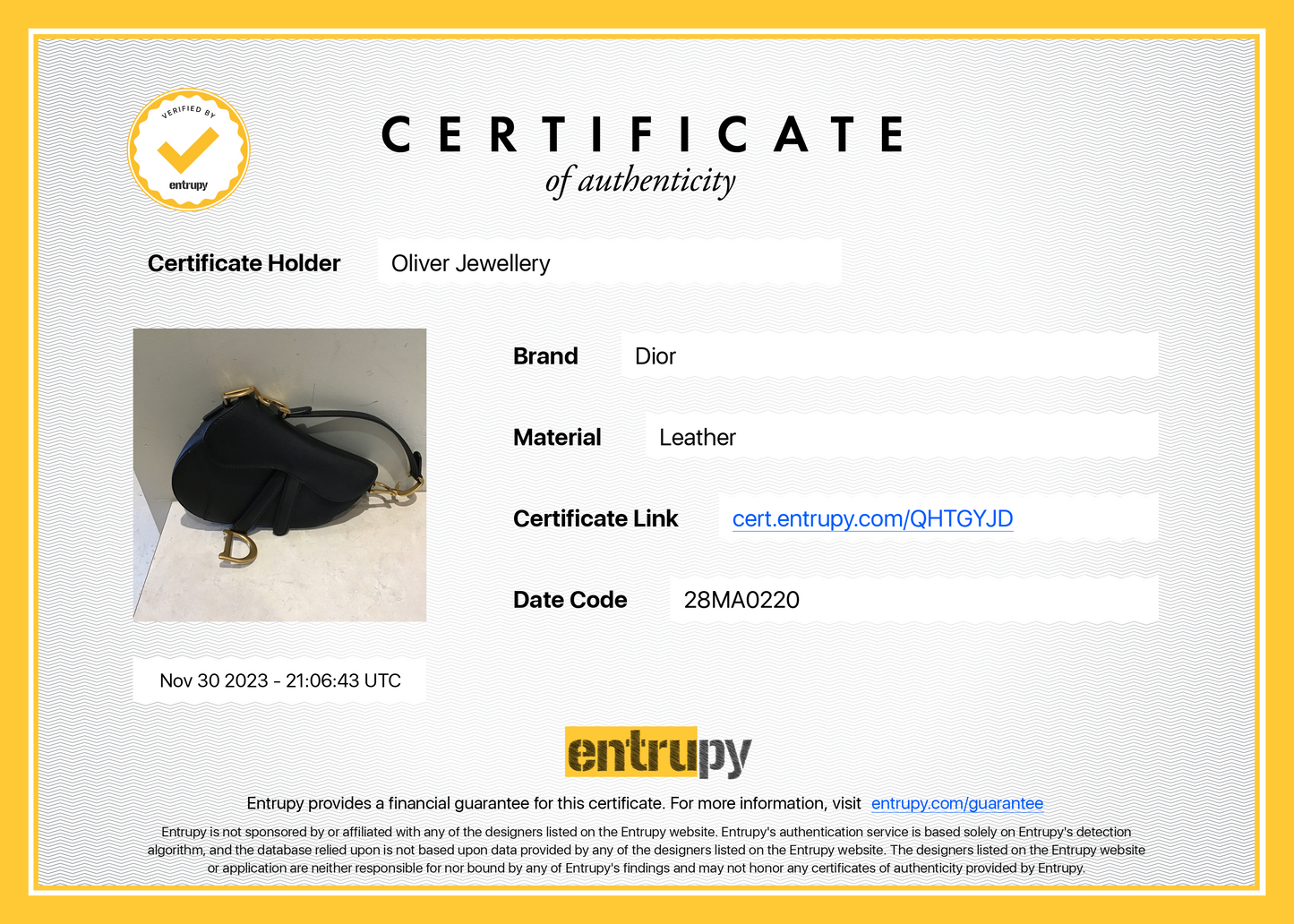 Christian Dior 2020 Black Calfskin Leather Mini Saddle Bag