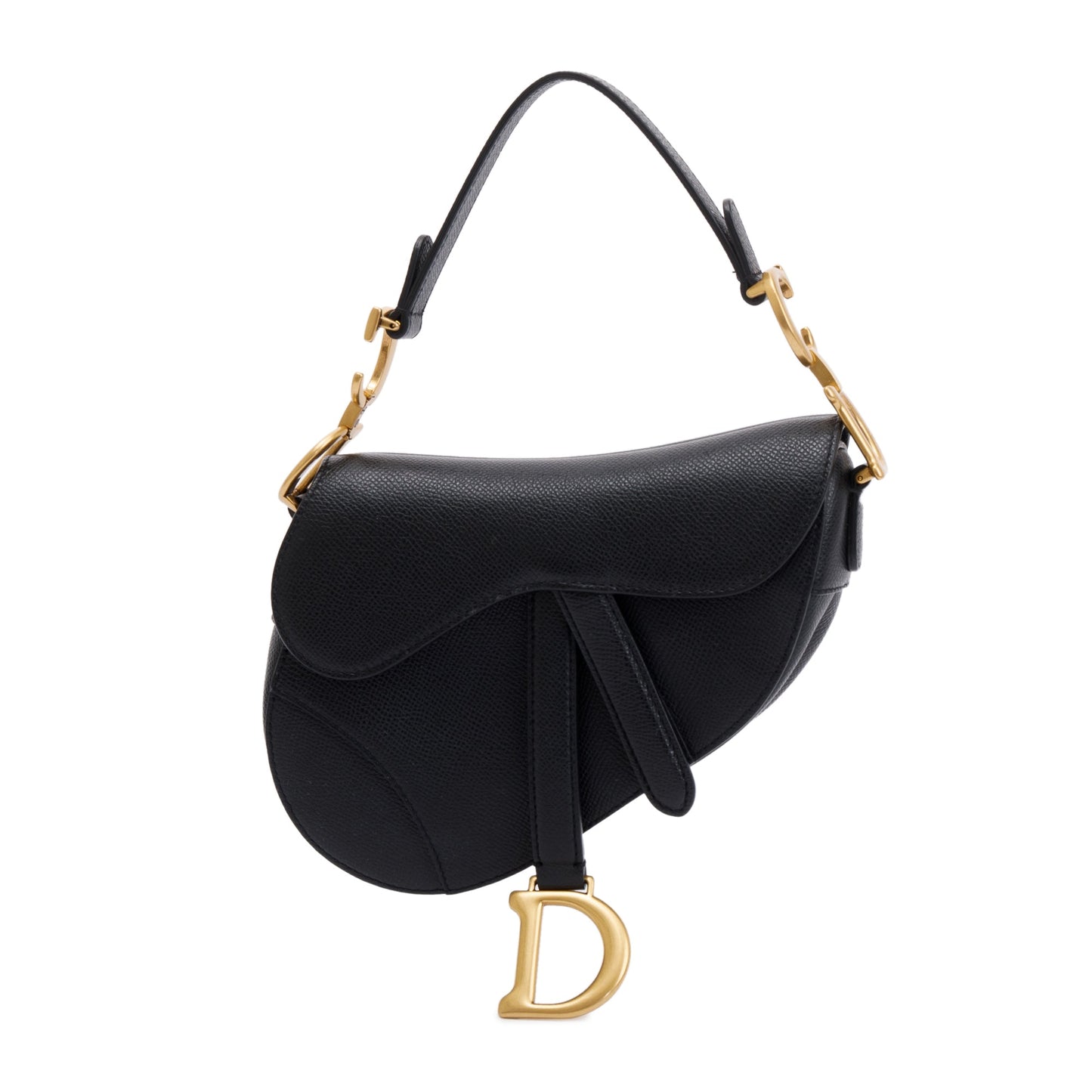 Christian Dior 2020 Black Calfskin Leather Mini Saddle Bag