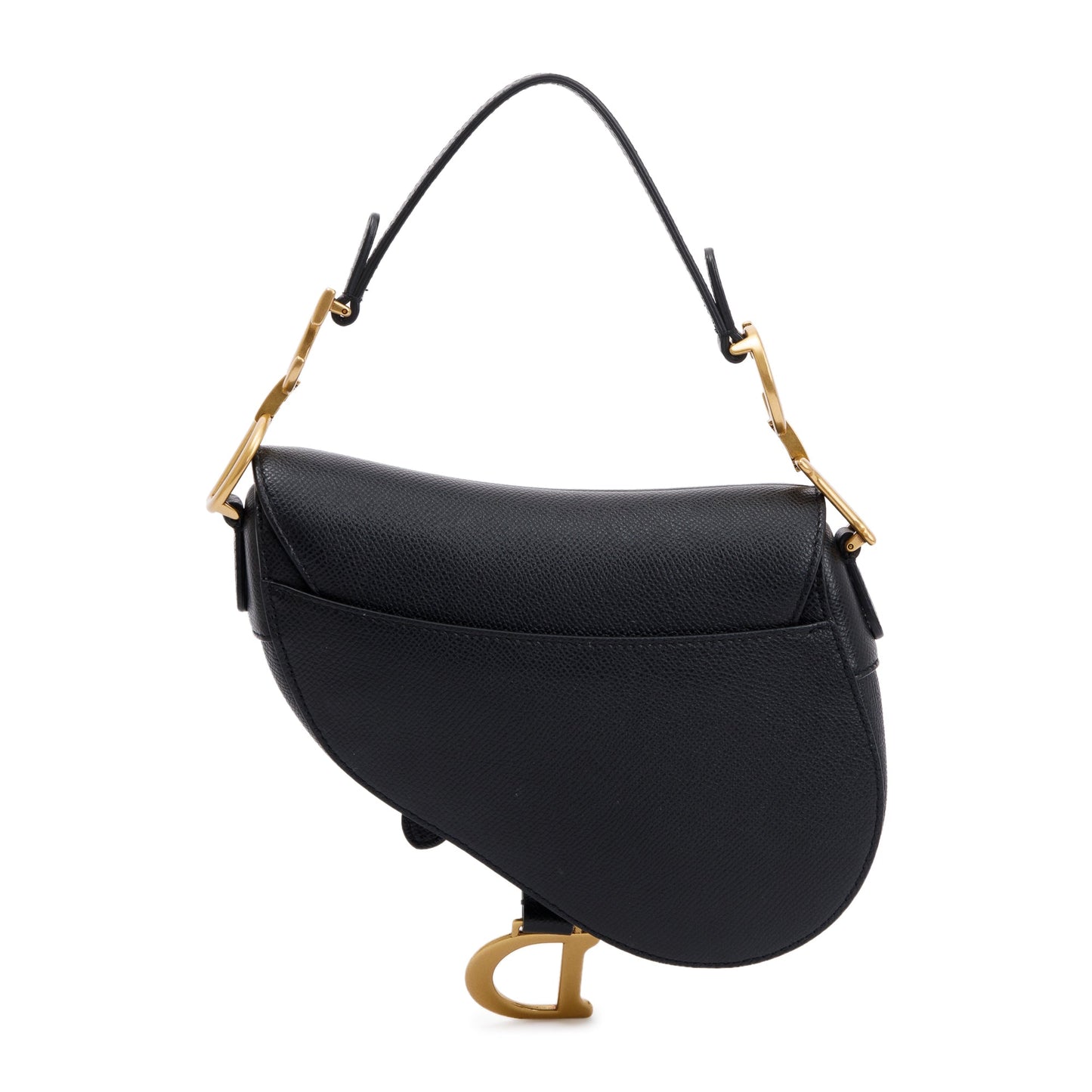 Christian Dior 2020 Black Calfskin Leather Mini Saddle Bag