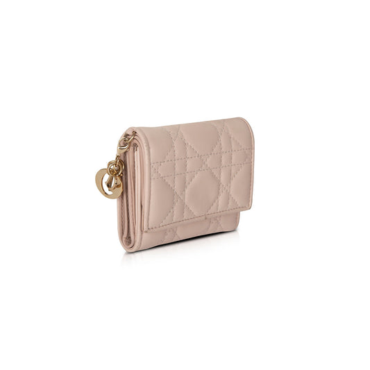 Christian Dior 2020 Cannage Lambskin Lady Dior Lotus Wallet