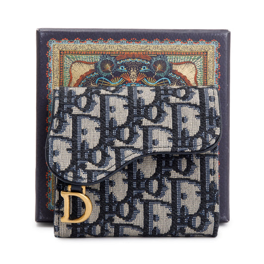 Christian Dior 2020 Oblique Saddle Compact Wallet