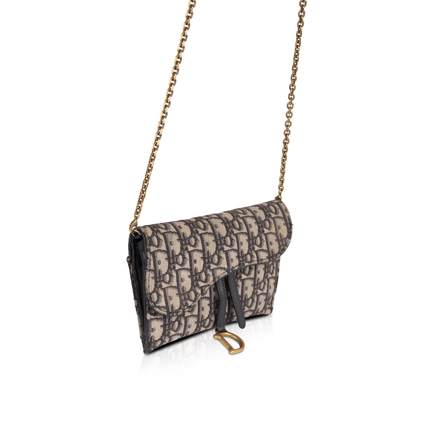 Christian Dior 2020 Oblique Saddle Wallet on Chain