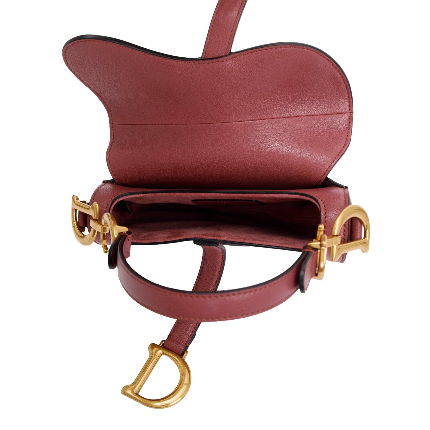 Christian Dior 2020 Pink Calfskin Leather Mini Saddle Bag