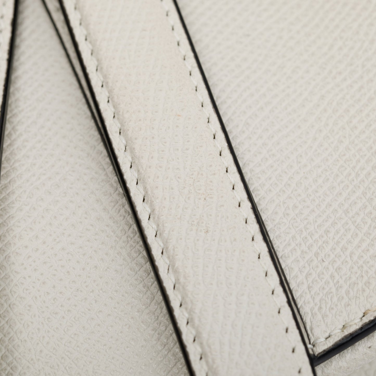 Christian Dior 2020 White Grained Calfskin Leather Medium Saddle Bag