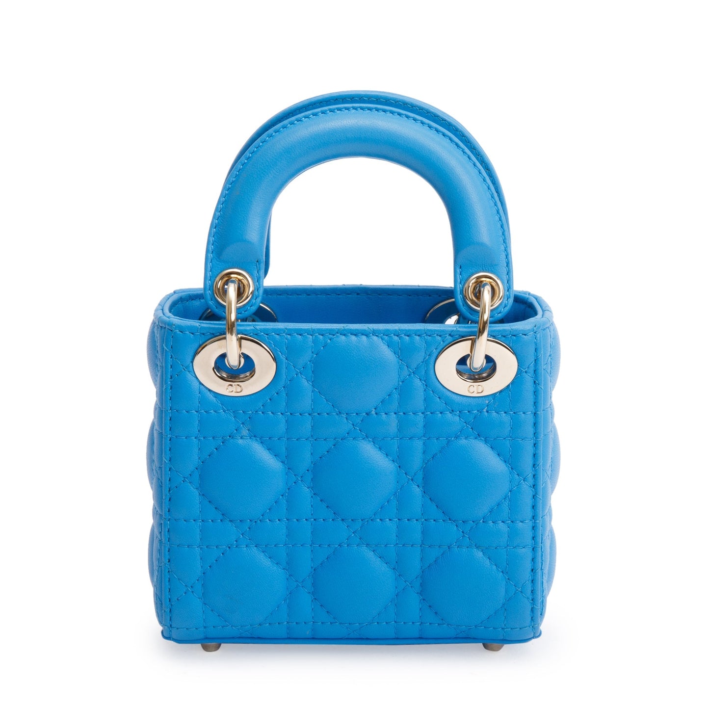 Christian Dior 2021 Blue Leather Micro Lady Dior Bag