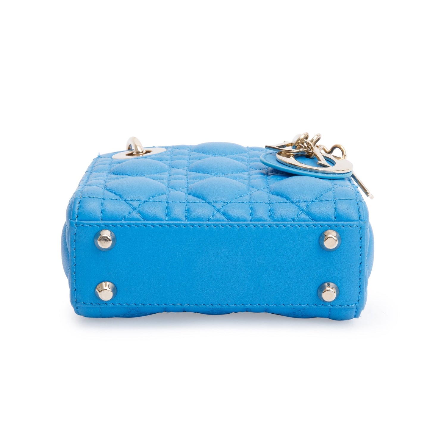 Christian Dior 2021 Blue Leather Micro Lady Dior Bag