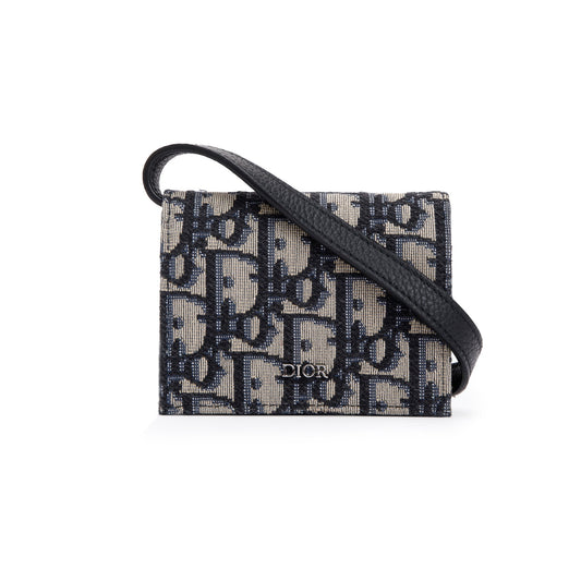 Christian Dior 2021 Oblique Jacquard Nano Flap Card Case