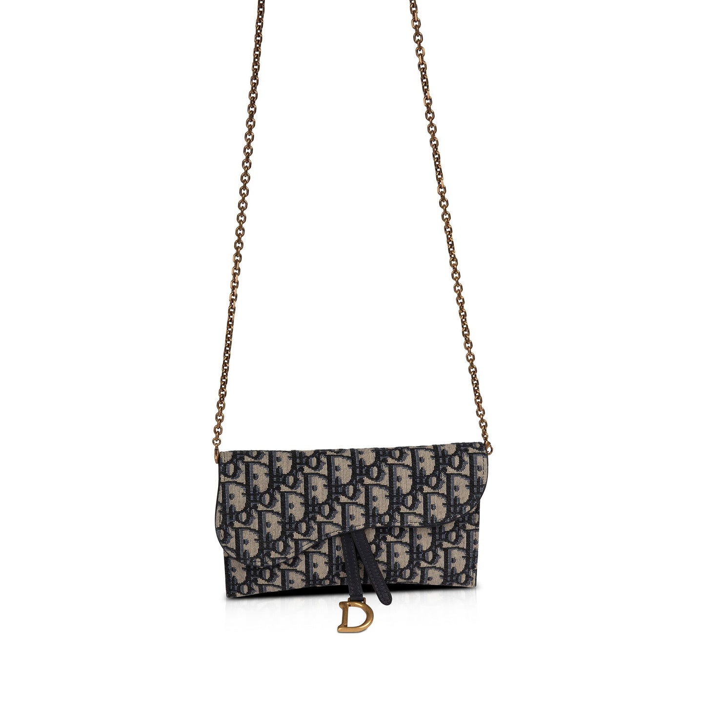 Christian Dior 2021 Oblique Saddle Wallet on Chain