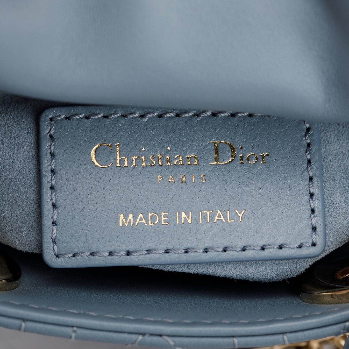 Christian Dior 2022 Blue Cannage Lambskin Leather Micro Lady Dior Bag