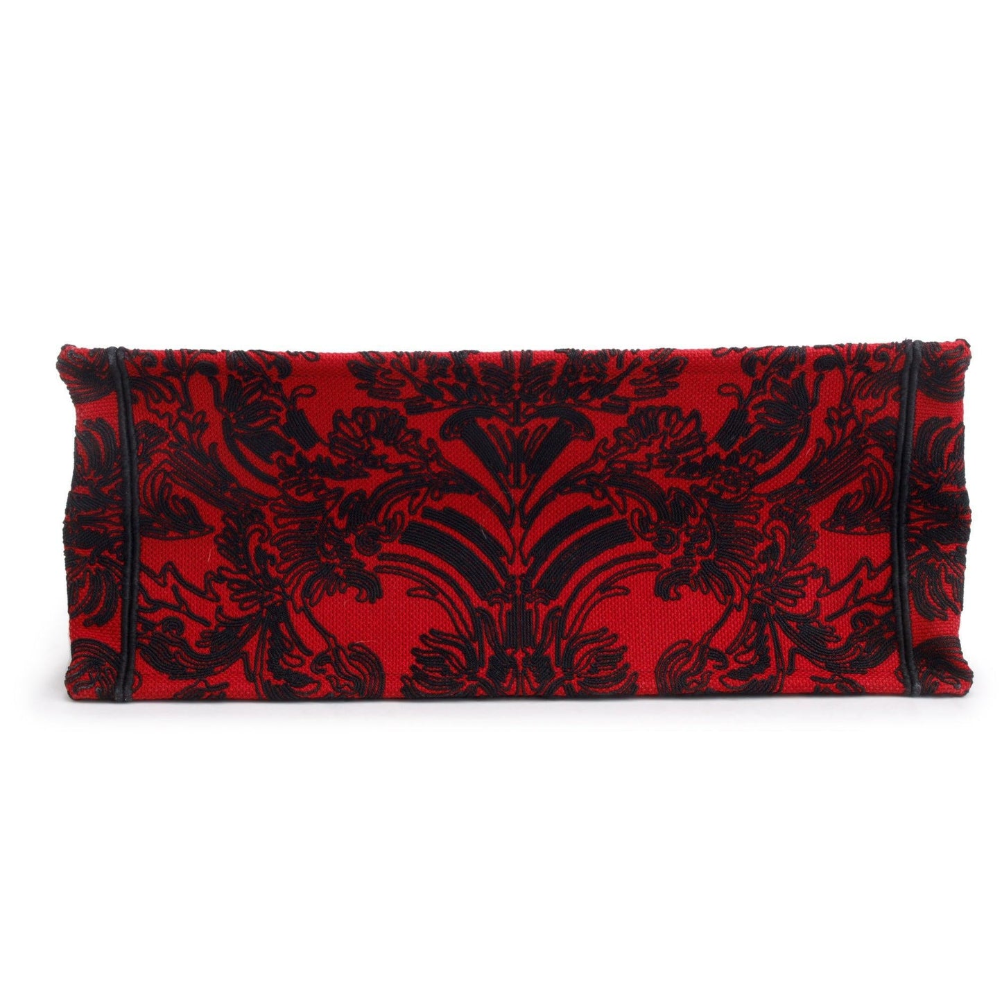 Christian Dior 2022 Large Red and Black Toile de Jouy Embroidery Canvas Book Tote