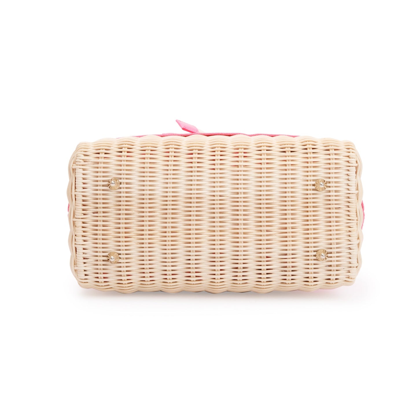Christian Dior 2022 Natural Wicker Pink Oblique Medium Lady Dior Bag