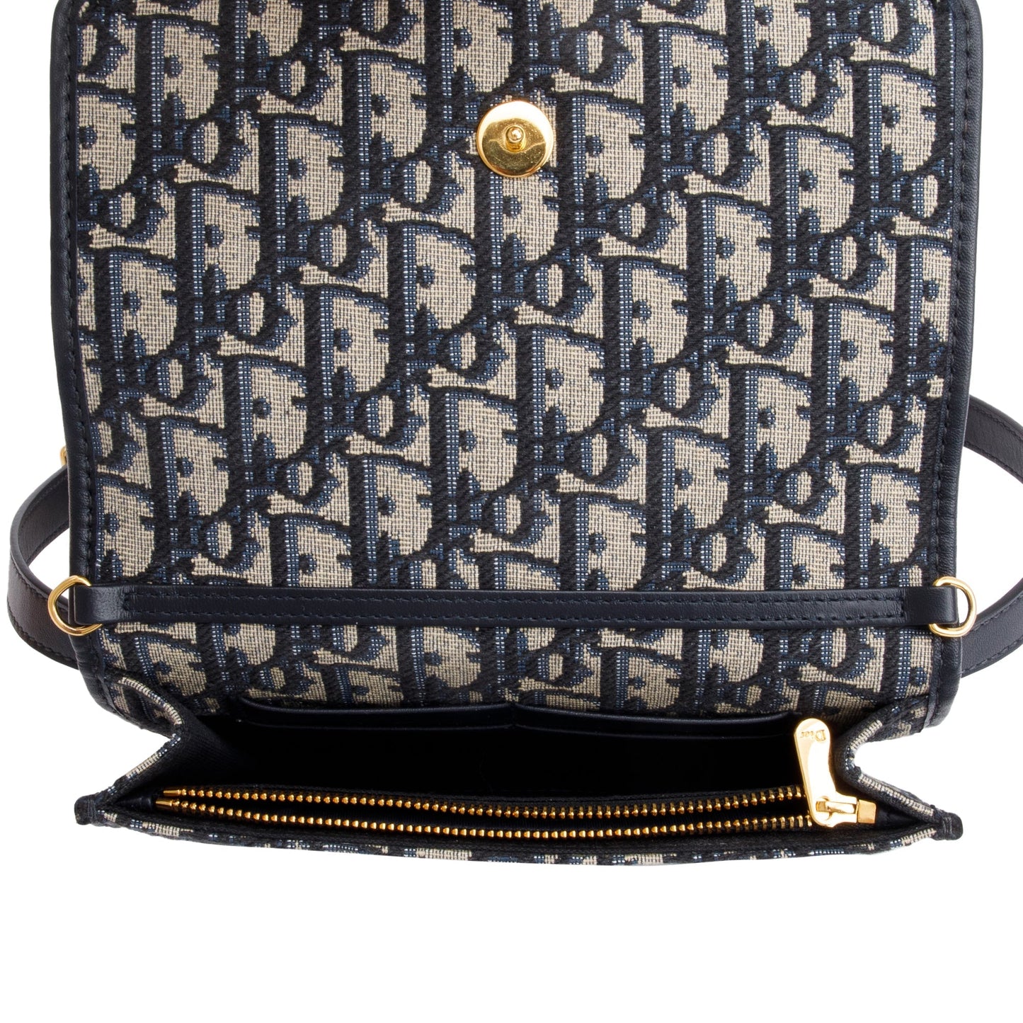 Christian Dior 2022 Navy Oblique 30 Montaigne 2-In-1 Pouch Bag