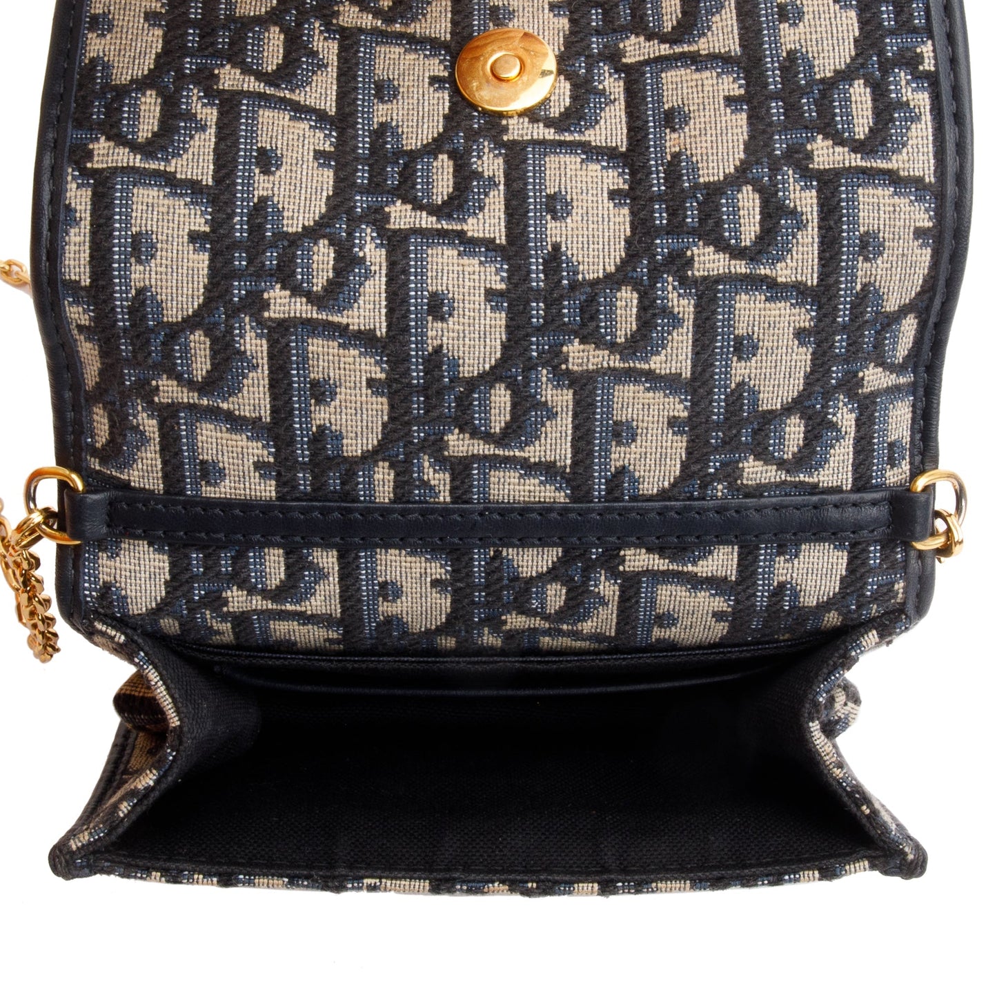 Christian Dior 2022 Navy Oblique Nano 30 Montaigne 2-In-1 Pouch Bag
