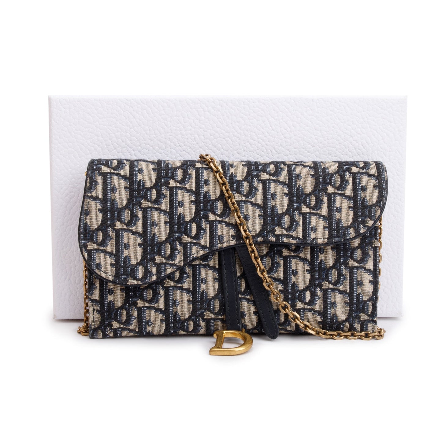 Christian Dior 2022 Oblique Long Saddle Wallet on Chain