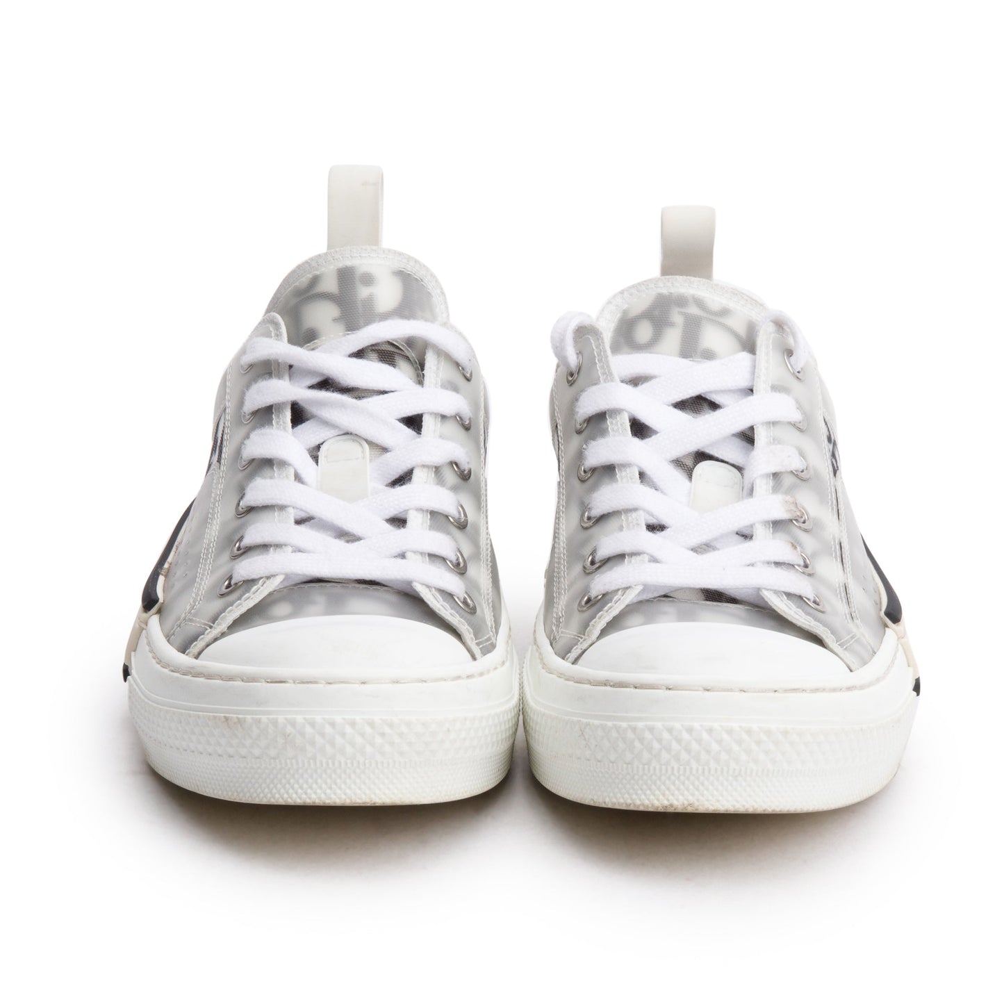Christian Dior 2023 Black/White Oblique Transparent Canvas B23 Low Sneakers, Size 38