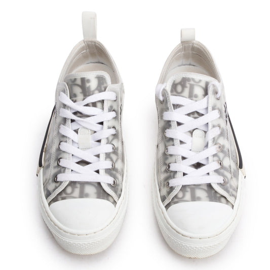 Christian Dior 2023 Black/White Oblique Transparent Canvas B23 Low Sneakers, Size 38