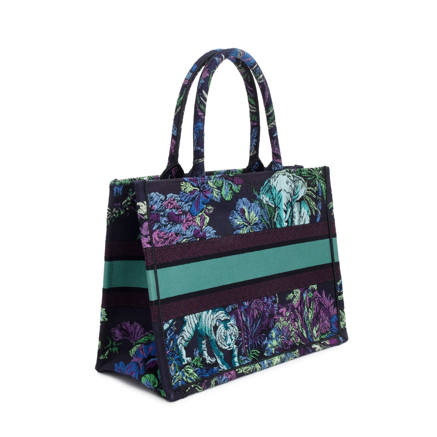 Christian Dior 2023 Medium Multicolor Toile de Jouy Voyage Embroidery Canvas Book Tote