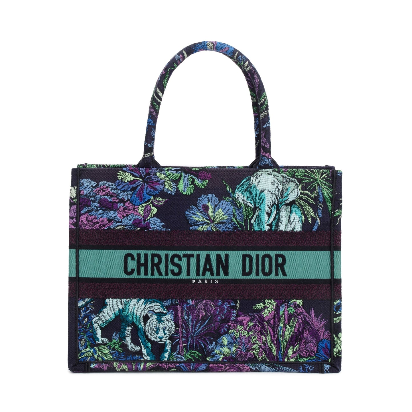 Christian Dior 2023 Medium Multicolor Toile de Jouy Voyage Embroidery Canvas Book Tote