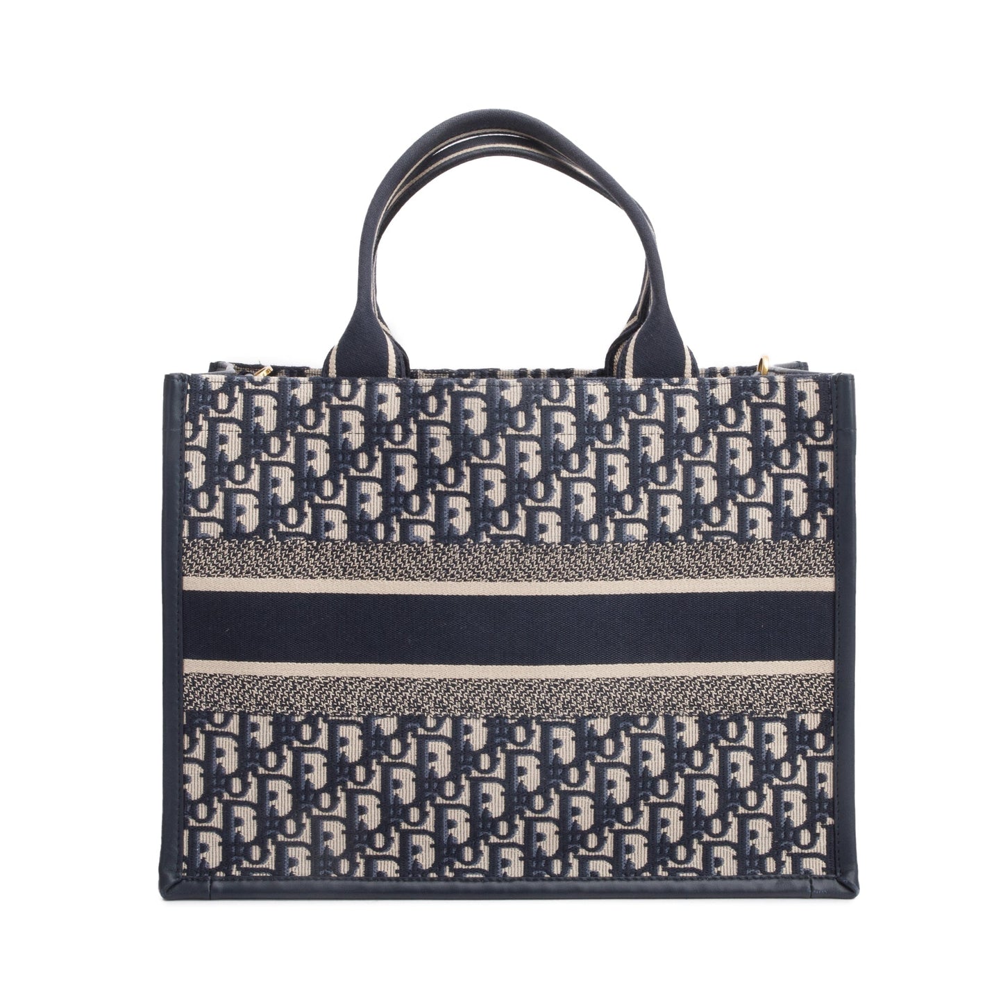 Christian Dior 2023 Navy Oblique Embroidered Medium Book Tote