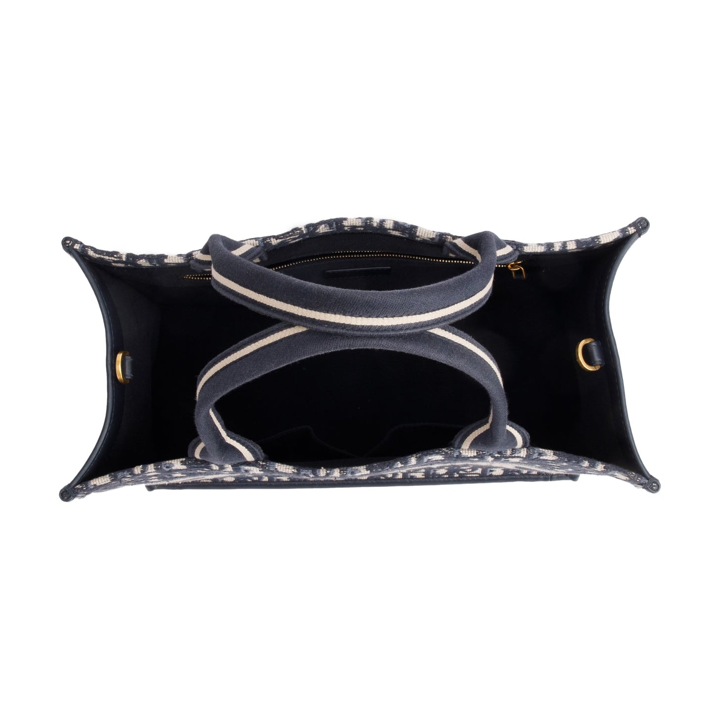Christian Dior 2023 Navy Oblique Embroidered Medium Book Tote