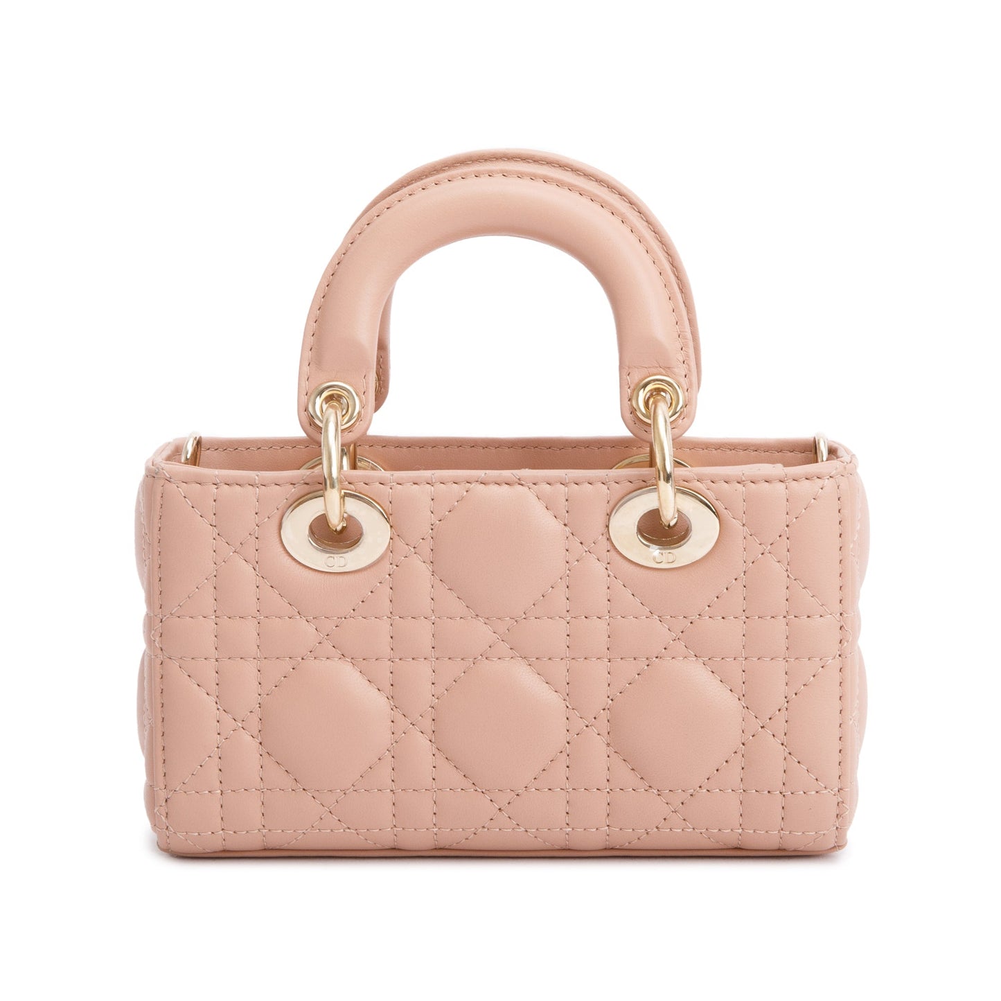 Christian Dior 2023 Rose Des Vents Cannage Lambskin Micro Lady D-Joy Bag