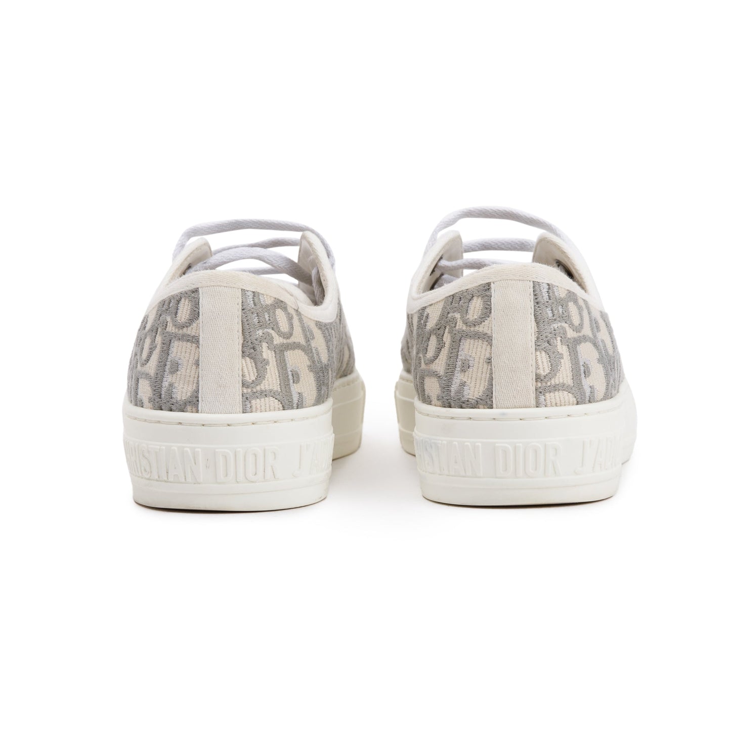 Christian Dior 2023 White/Grey Oblique Canvas Walk'N'Dior Sneakers, Size 36.5
