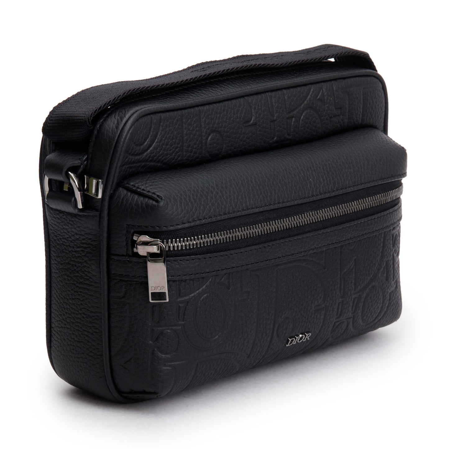 Christian Dior 2024 Black Leather Rider 2.0 Zipped Messenger Bag
