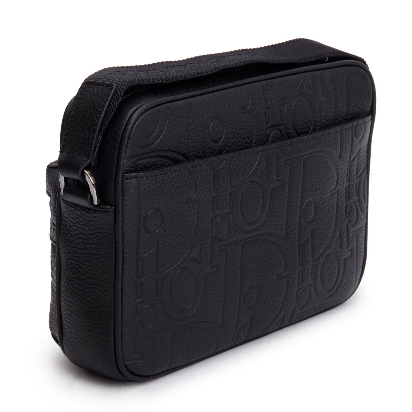 Christian Dior 2024 Black Leather Rider 2.0 Zipped Messenger Bag
