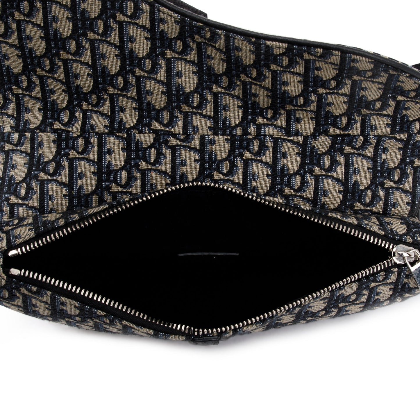 Christian Dior Beige & Black Oblique Mens Saddle Bag